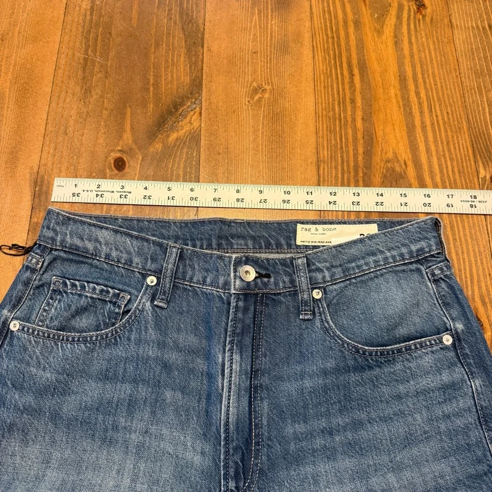 Rag & Bone Hattie‎ Mid Rise Straight Leg Ankle Length Jeans Size 30 Medium Wash
